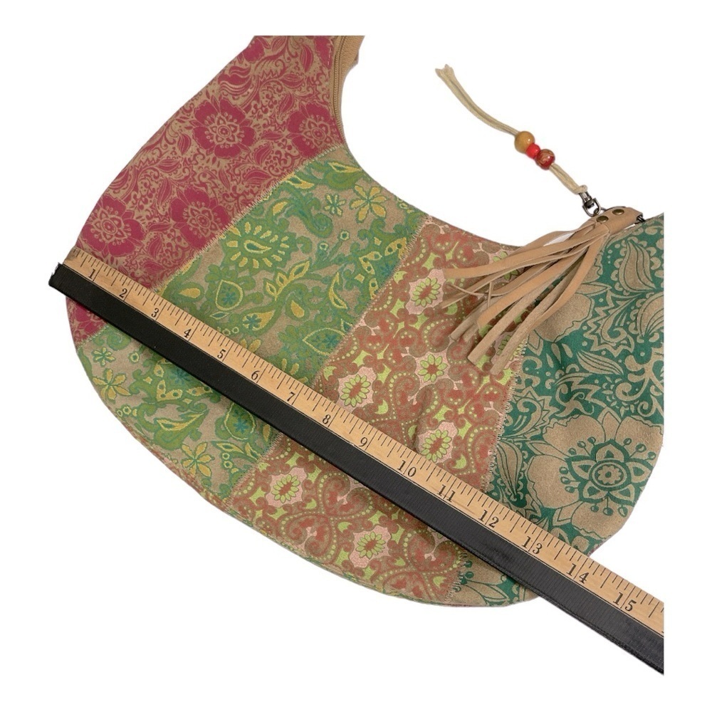 VTG Fossil Studded Patchwork
Leather Suede Hobo Shoulder Handbag DBL Sided - Picture 7 of 13